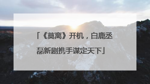 《莫离》开机，白鹿丞磊新剧携手谋定天下