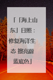 「海上山东」日照：修复海洋生态 擦亮蔚蓝底色