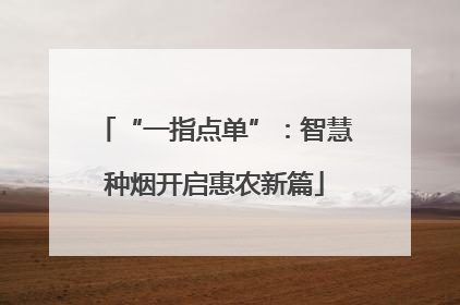 “一指点单”：智慧种烟开启惠农新篇