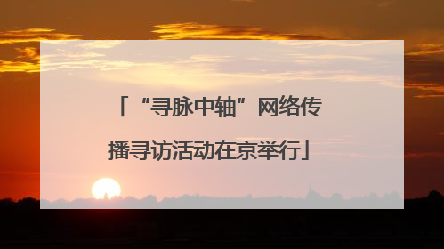 “寻脉中轴”网络传播寻访活动在京举行