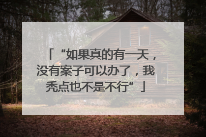 “如果真的有一天，没有案子可以办了，我秃点也不是不行”