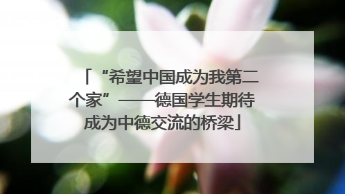 “希望中国成为我第二个家”——德国学生期待成为中德交流的桥梁