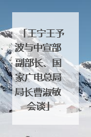 王宁王予波与中宣部副部长、国家广电总局局长曹淑敏会谈