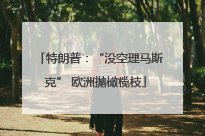 特朗普：“没空理马斯克” 欧洲抛橄榄枝