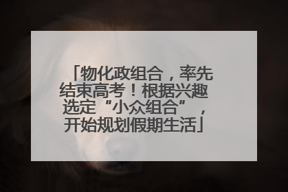 物化政组合，率先结束高考！根据兴趣选定“小众组合”，开始规划假期生活