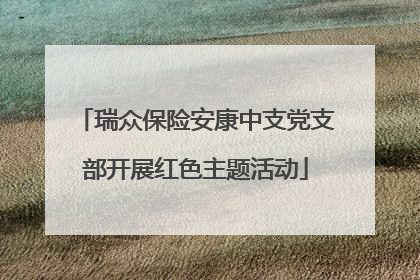 瑞众保险安康中支党支部开展红色主题活动