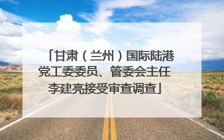 甘肃（兰州）国际陆港党工委委员、管委会主任李建亮接受审查调查