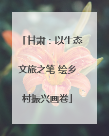 甘肃：以生态文旅之笔 绘乡村振兴画卷