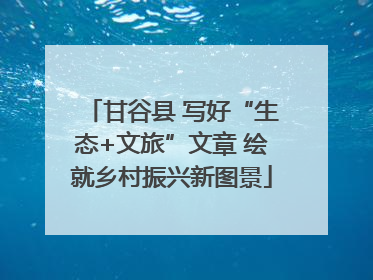 甘谷县 写好“生态+文旅”文章 绘就乡村振兴新图景