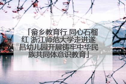 畲乡教育行 同心石榴红 浙江师范大学走进遂昌幼儿园开展铸牢中华民族共同体意识教育