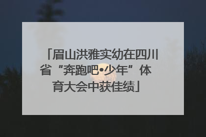 眉山洪雅实幼在四川省“奔跑吧•少年”体育大会中获佳绩