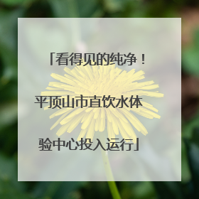 看得见的纯净！平顶山市直饮水体验中心投入运行