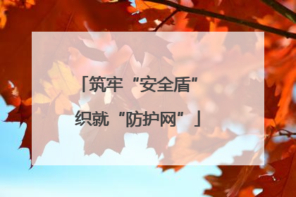 筑牢“安全盾” 织就“防护网”