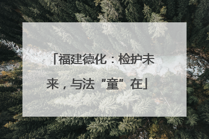 福建德化：检护未来，与法“童”在