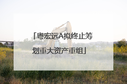 粤宏远A拟终止筹划重大资产重组