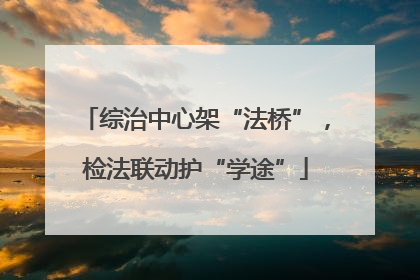 综治中心架“法桥”，检法联动护“学途”