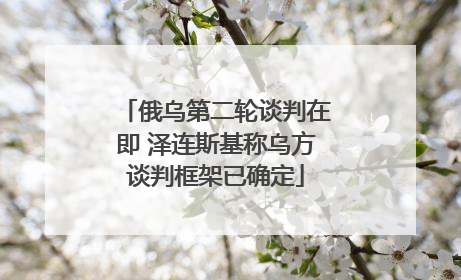 俄乌第二轮谈判在即 泽连斯基称乌方谈判框架已确定