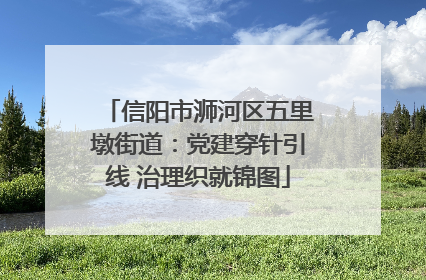 信阳市浉河区五里墩街道：党建穿针引线 治理织就锦图