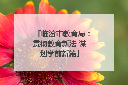 临汾市教育局：贯彻教育新法 谋划学前新篇