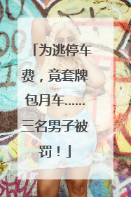 为逃停车费，竟套牌包月车……三名男子被罚！