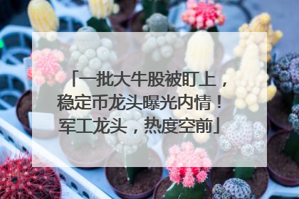 一批大牛股被盯上，稳定币龙头曝光内情！军工龙头，热度空前