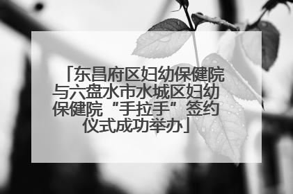 东昌府区妇幼保健院与六盘水市水城区妇幼保健院“手拉手”签约仪式成功举办