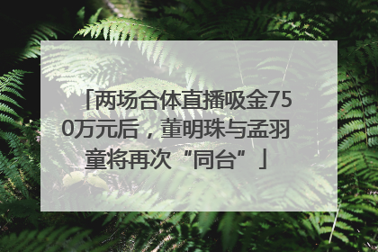 两场合体直播吸金750万元后，董明珠与孟羽童将再次“同台”