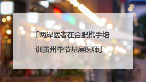 两岸医者在合肥携手培训贵州毕节基层医师