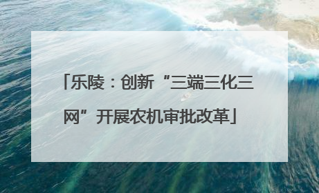 乐陵：创新“三端三化三网”开展农机审批改革