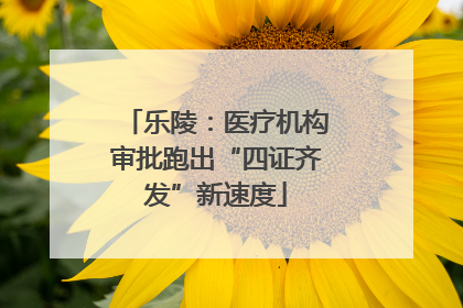 乐陵：医疗机构审批跑出“四证齐发”新速度