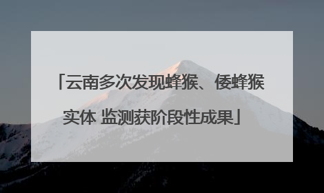 云南多次发现蜂猴、倭蜂猴实体 监测获阶段性成果