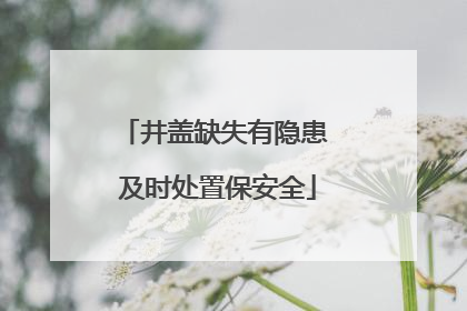 井盖缺失有隐患 及时处置保安全