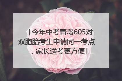 今年中考青岛605对双胞胎考生申请同一考点，家长送考更方便