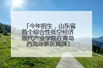 今年招生，山东省首个综合性低空经济现代产业学院在青岛西海岸新区揭牌