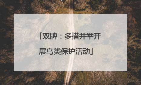 双牌：多措并举开展鸟类保护活动