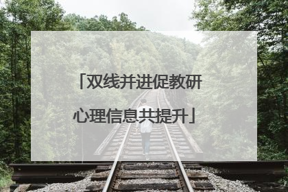 双线并进促教研 心理信息共提升