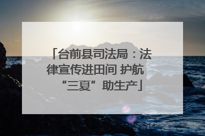 台前县司法局：法律宣传进田间 护航“三夏”助生产