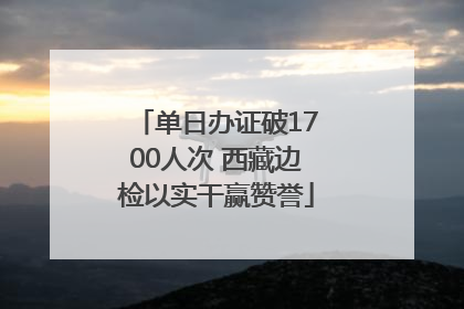 单日办证破1700人次 西藏边检以实干赢赞誉