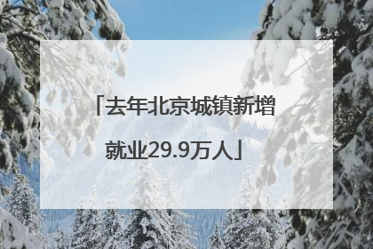 去年北京城镇新增就业29.9万人