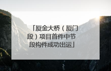 厦金大桥（厦门段）项目首件中节段构件成功出运