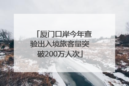 厦门口岸今年查验出入境旅客量突破200万人次