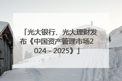 光大银行、光大理财发布《中国资产管理市场2024－2025》