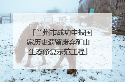 兰州市成功申报国家历史遗留废弃矿山生态修复示范工程