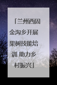 兰州西固金沟乡开展果树技能培训 助力乡村振兴