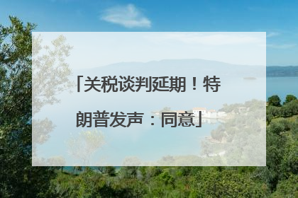 关税谈判延期！特朗普发声：同意