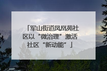 军山街道凤凰苑社区以“微治理”激活社区“新动能”