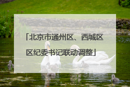 北京市通州区、西城区区纪委书记联动调整