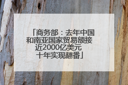 商务部：去年中国和南亚国家贸易额接近2000亿美元 十年实现翻番