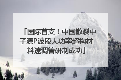 国际首支！中国散裂中子源P波段大功率超构材料速调管研制成功