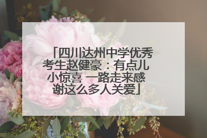 四川达州中学优秀考生赵健豪：有点儿小惊喜 一路走来感谢这么多人关爱